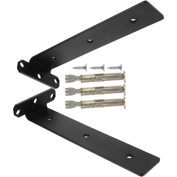 Soimiss 2Pcs Black Decorative Shelf Brackets with Strong Bearing Capacity
