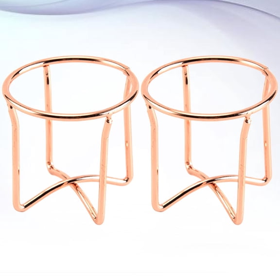 Soimiss 2Pcs Golden Makeup Sponge Rack with Stable Firm Material for Beauty Tool Organization