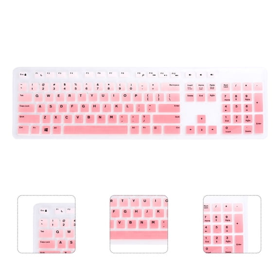 Soimiss 2Pcs Pink Silicone Keyboard Cover Protective Film Thin Flexible Keyboard Skin
