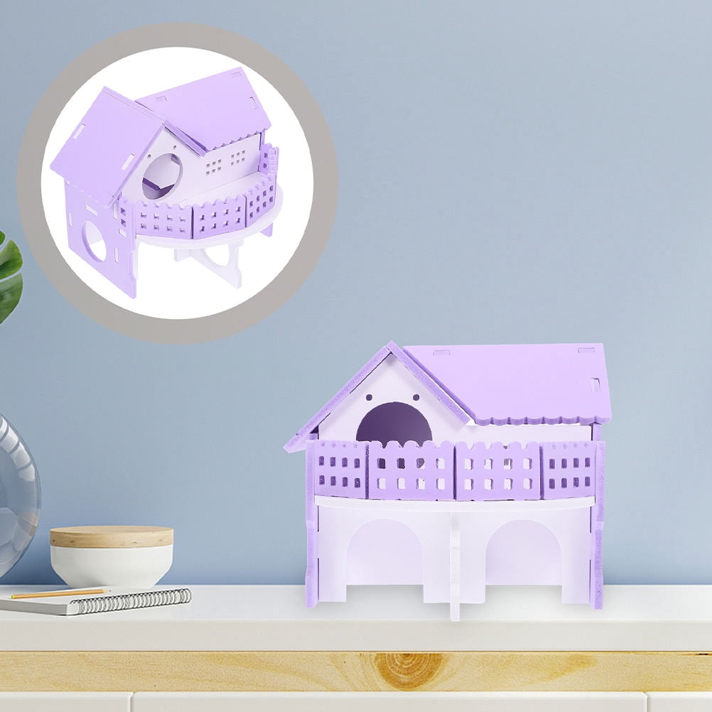 Picture of Soimiss 2Pcs Hamster Shelter House Lavender PVC Double Layer for Small ...