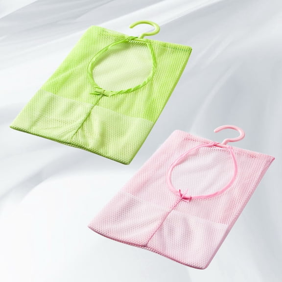 Soimiss 2pcs Hanging Clothespin Bags for Bathroom Storage in Assorted Color Featuring Robust PP Material