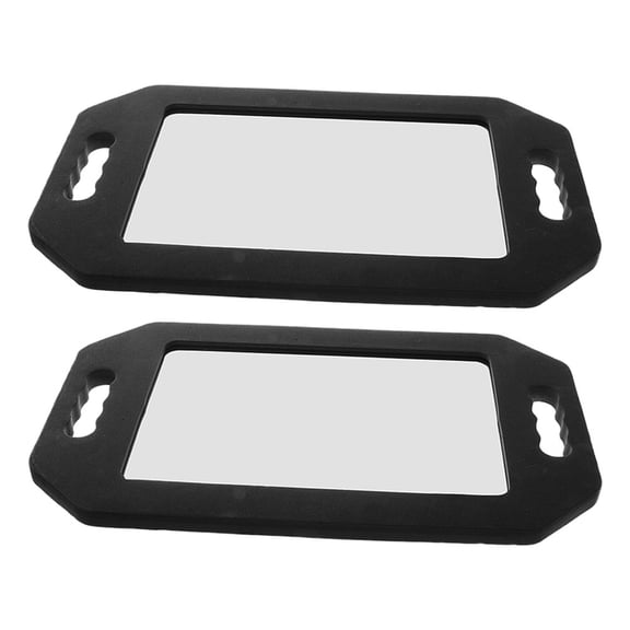 Soimiss 2Pcs Portable Black Hand Mirror for Salon Use with High Definition Drop Resistant Glass