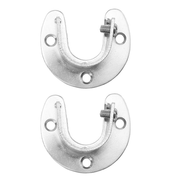 Soimiss Stainless Steel Closet Bracket Silver for Home Wardrobe Flange Rod Holder 2Pcs