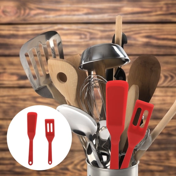 Soimiss 2Pcs Silicone Egg Turner Red for Cooking at Home and School