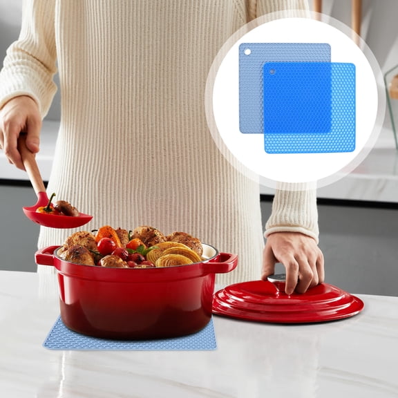 Soimiss 2Pcs Silicone Trivet Mats Heat Insulation Nordic Use Household Users