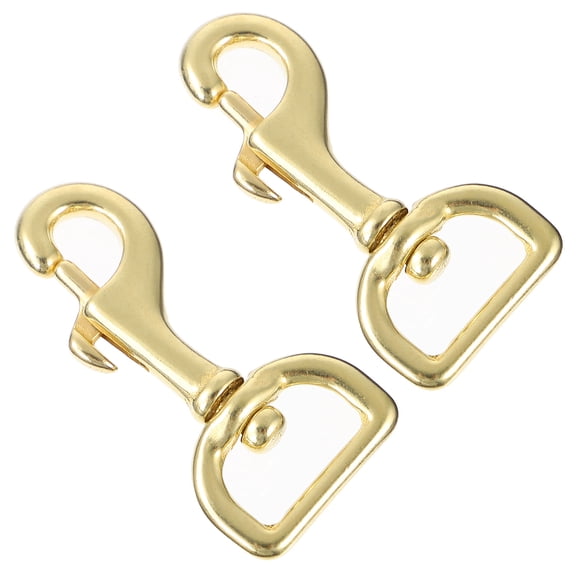 Soimiss 2Pcs Brass Swivel Bolt Snap Hooks for DIY Projects with Durable Golden Solid Brass Clips