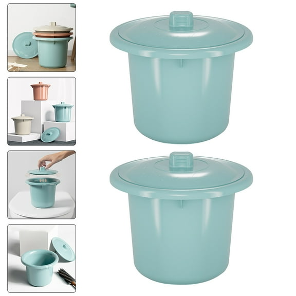 Soimiss 2Pcs Urinary Pail Plastic Light Green With Lid For Home Use Parents