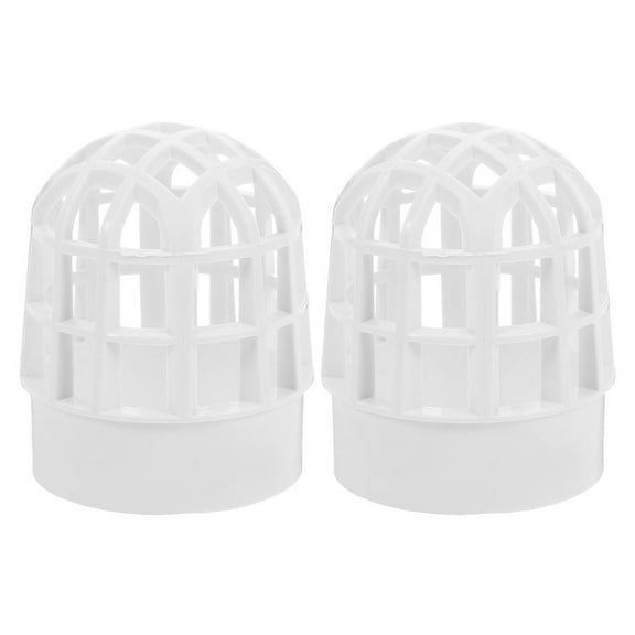 Soimiss 2Pcs White Plastic Gutter Screen Downspout Leaf Guard Easy Install for Outdoor Drainage