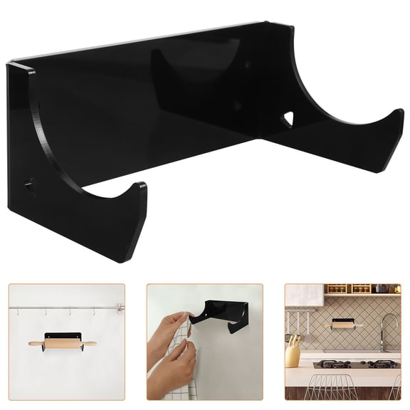 Soimiss Acrylic Rolling Pin Wall Hanger, Black, Sleek Design for Organized Kitchens, 2Pcs