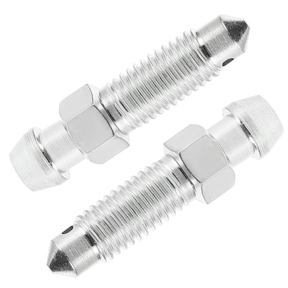 Soimiss 2Pcs Brake Bleeder Check Valve Silver Metal For Motorcycle Vehicle Braking System