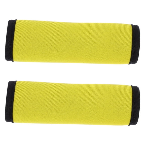 Soimiss 2Pcs Yellow Polyester Lifting Grips Barbell Cover for Strength Training Equipment
