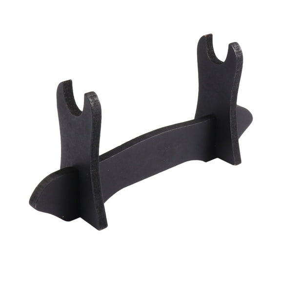 Soimiss 2Pcs Black Sword Stand Wooden Display Rack Durable Holder with Dual Slot Support for Display