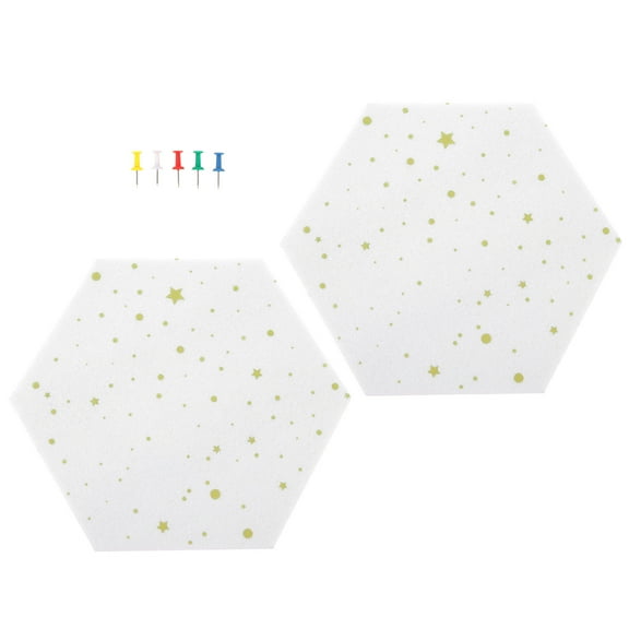 Soimiss 2Pcs Hexagon Felt Notice Board White Memo Board for Office Kitchen and Living Room Decor