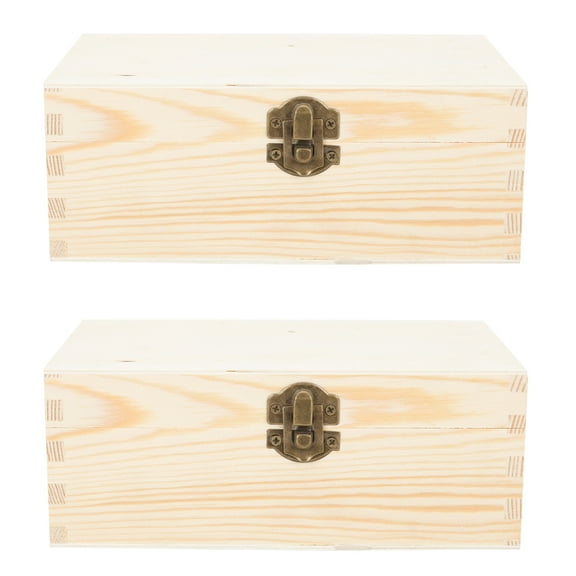 Soimiss 2pcs Handmade Storage Box Wooden Accessory Box for Artists Assorted Color DIY Daily Use