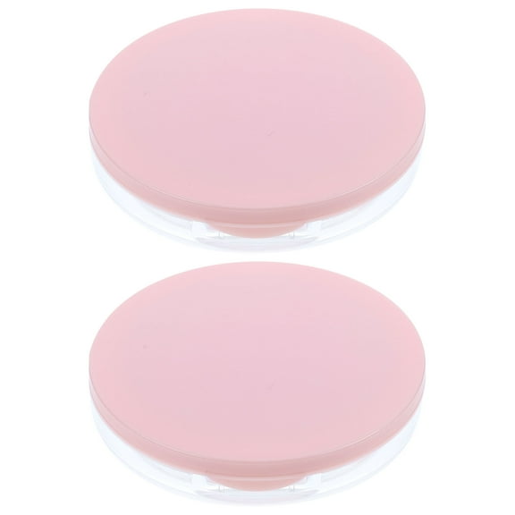 Soimiss 2pcs Loose Powder Containers with Puff Plastic Empty Makeup Compact Case and Elastic Net Sifter Travel Container