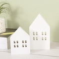 thumbnail image 1 of Soimiss 2Pcs White Decorative Small Houses Wood Slices for Xmas Party Scene Home Decor, 1 of 8