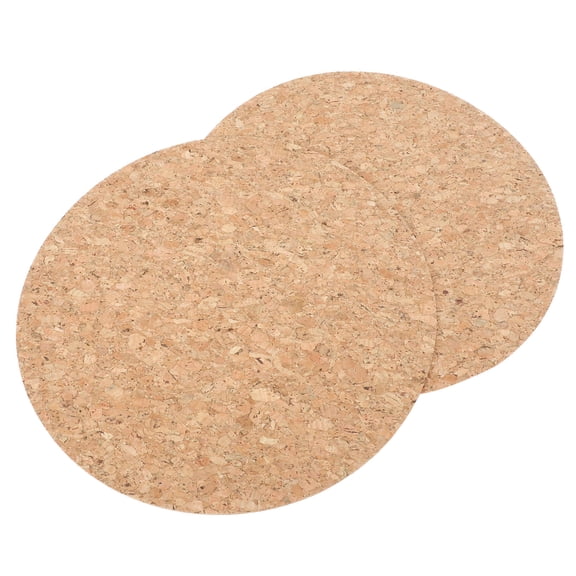 Soimiss 2pcs Round Mouse Pads Cute Natural Cork for Office Work Efficiency Enhancement