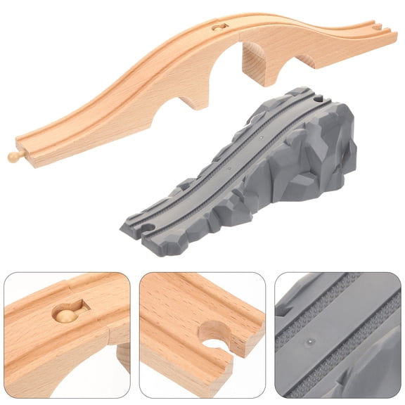 Soimiss 2Pcs Toy Train Tunnel Plastic Assorted Color for Imagination Training in Train Scene Building