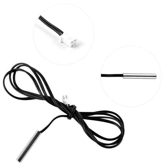 Soimiss 2Pcs Black Thermistor Probe Temperature or Cord for Air Conditioning and Greenhouse Use