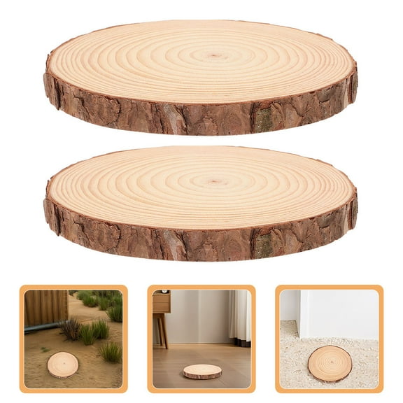 Soimiss Step River Stone Stepping Stone Multi Wood 2Pcs