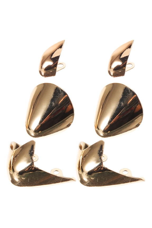 3Pairs Heel Covers for High Heel Shoes Metal Golden Protective Caps Easy to Install