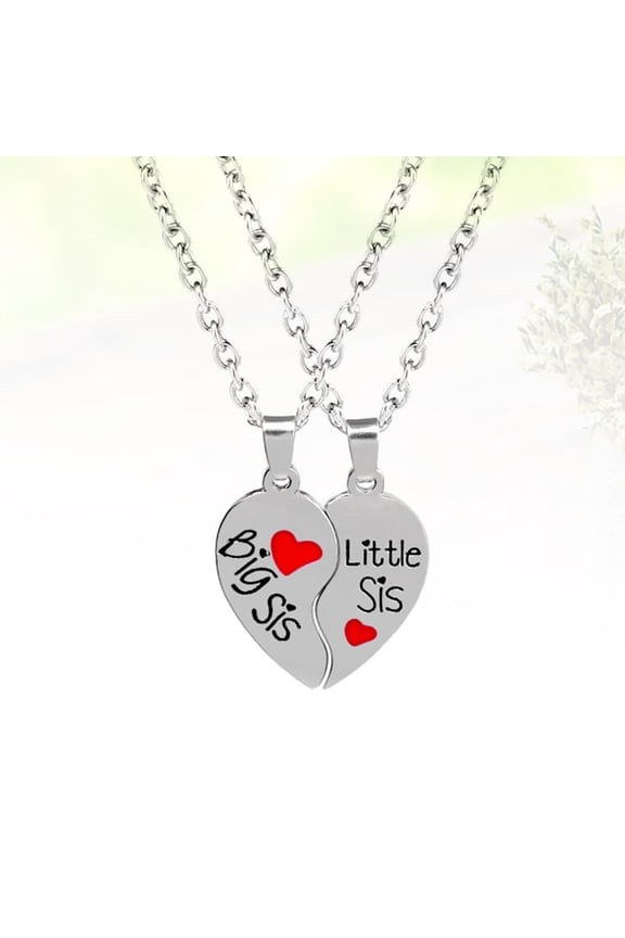 Love Friendship Necklace Alloy 3 Pairs Heart Friendship Theme Necklace for Women Birthday