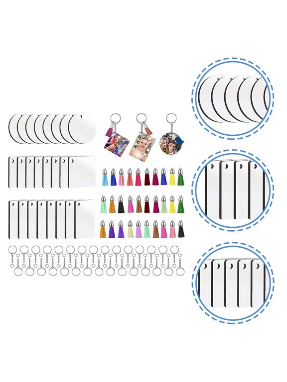 Decorative Sublimation Keychain Assorted Color Alloy Mdf for DIY