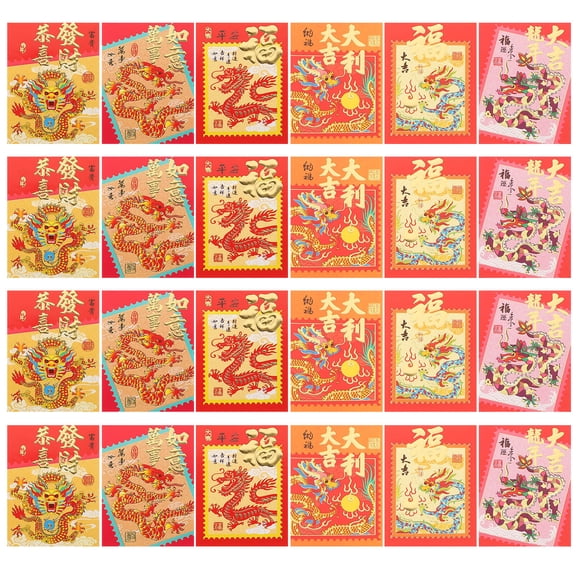 Soimiss 30Pcs Creative Red Envelopes for Chinese Festival Party with Good Luck Symbols
