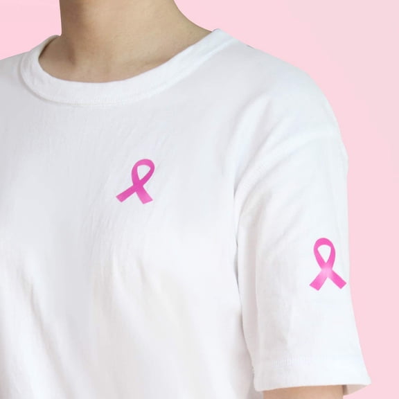 Soimiss 320Pcs Pink Ribbon Stickers for Health Supporters in Home and Office