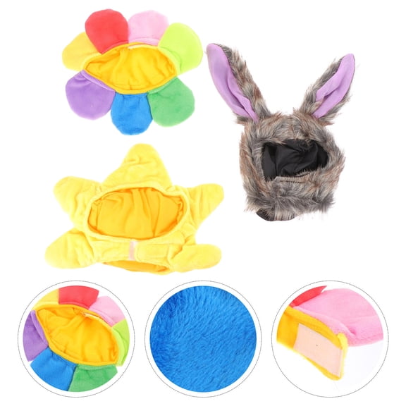 Soimiss 3PCS Pet Costume Hat in Assorted Color for Pets Playing Dates
