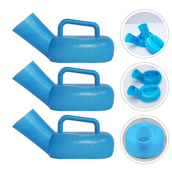 Soimiss 3Pcs Practical Urinal Bottle Portable Design Blue Durable