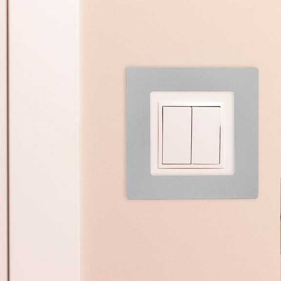 Soimiss 3Pcs Grey Electrical Outlet Plate with Gap Repair for Wall Socket Cover