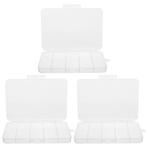 Soimiss 3 Pcs Clear Storage Box PP Plastic Transparent Tool Storage Case For Fishing Enthusiasts