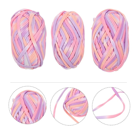 Soimiss 3Set Yarn Bundles Colored Cotton Yarn for Making Carpet with Color Retention