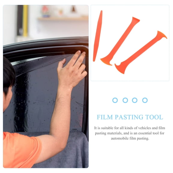 Soimiss 3Pcs Orange Vinyl Wrap Tools for Car Window Tint Film with Edge Trimming and Gap Filling Features