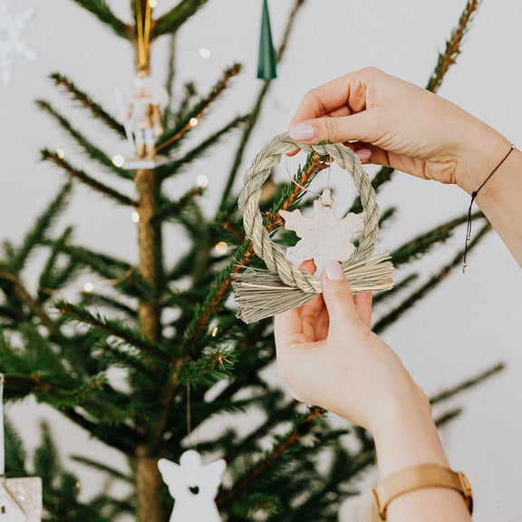 Soimiss 3Pcs Strong Flexible Straw Wreath Base for Christmas Wall Hanging and Outdoor Home Decor