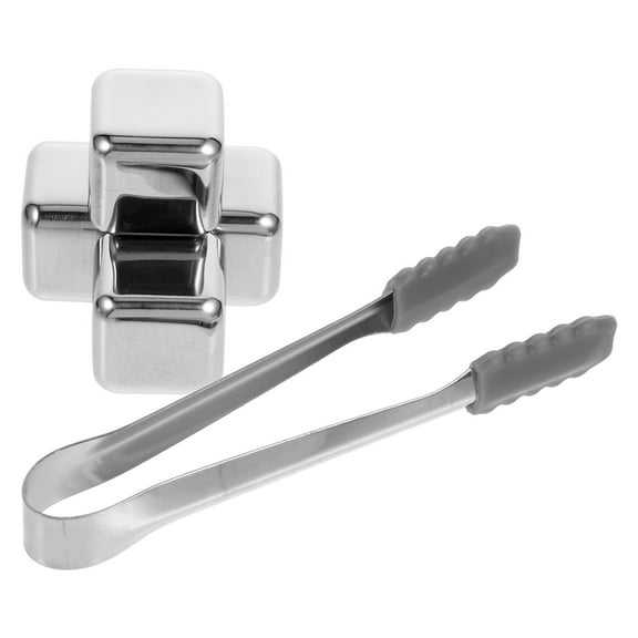 Soimiss Reusuable Ice Cubes Stainless Steel Silver 1 Set