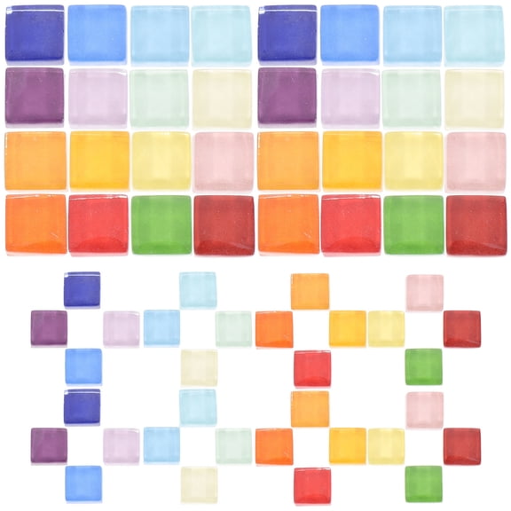 Soimiss 450Pcs Flat Crystal Marbles Tiles for DIY Crafts and Decoration