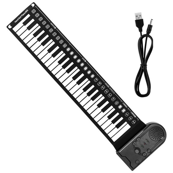 Soimiss 49 Keys Portable Keyboard Black Silicone for Hobbyists 1Pcs
