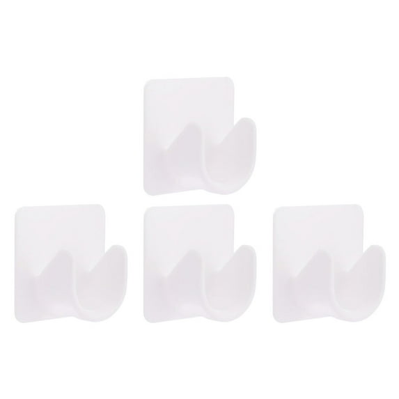 Soimiss 4Pcs Curtain Rod Bracket Set White ABS Material Strong Load Bearing Easy Install