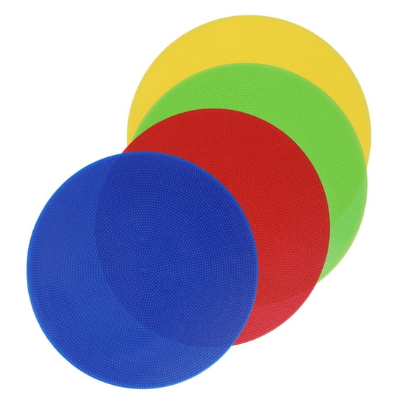 Soimiss 4Pcs Portable Flat Disc Markers for Soccer and Tennis Training