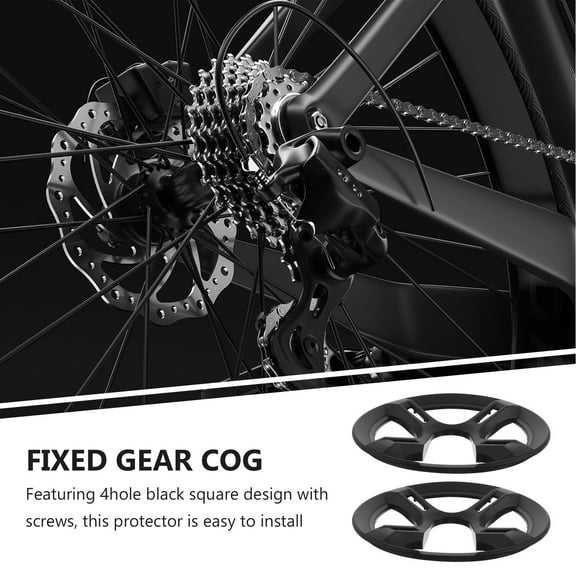 Soimiss 4Pcs Bike Chainwheel Protector Black Thickened Chain Guard for Bicycles
