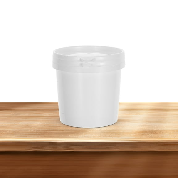 Soimiss 4pcs Plastic Gallon Pail for Storage Secure Seal White Containers