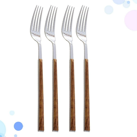 Soimiss Flatware Shape Flatware Set 4Pcs Wood Color