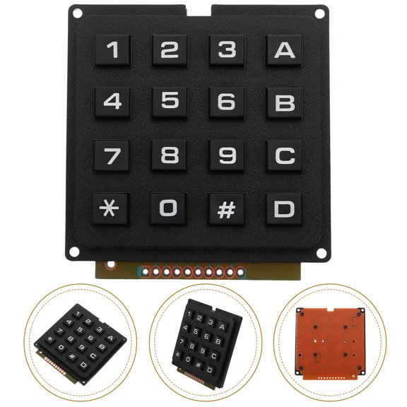 Soimiss Industrial 16 Key Membrane Keyboard Module Black External Keypad for Microcontroller Systems