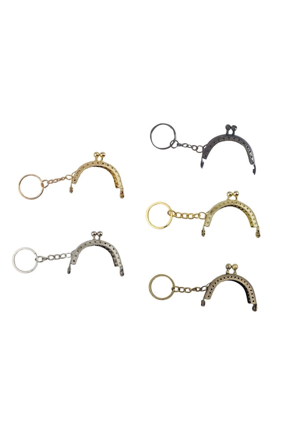 Bag Clutch Frame Metal Purse Frame Iron 5 Pcs with Key Ring Attachment for Diy Projects