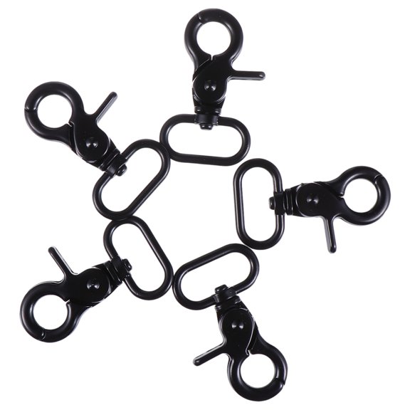 Soimiss 5Pcs Black Zinc Alloy Swivel Snap Hook Spring Clasps for Luggage Belt and Fabric Use