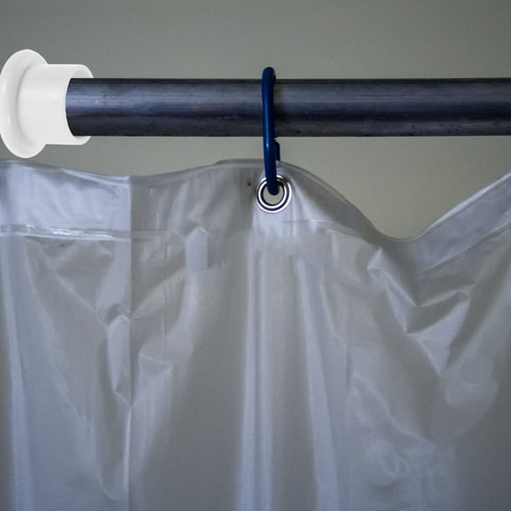 Soimiss 5Sets Easy Install White Plastic Decorative Curtain Rod End Caps with Nonslip Grip for Closet Poles