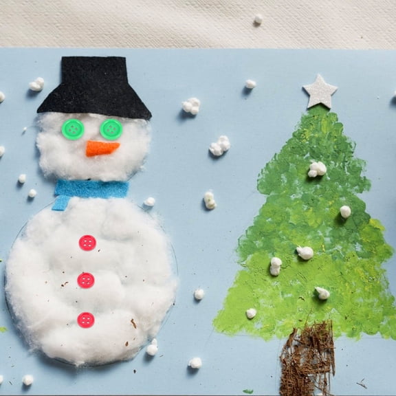Soimiss 50 Sets Snowman Craft Kits Assorted Color Plastic for Christmas Celebration