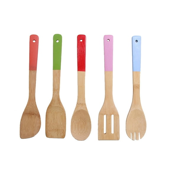 Soimiss Cookware Utensils Set Bamboo 5PCS Eco-Friendly